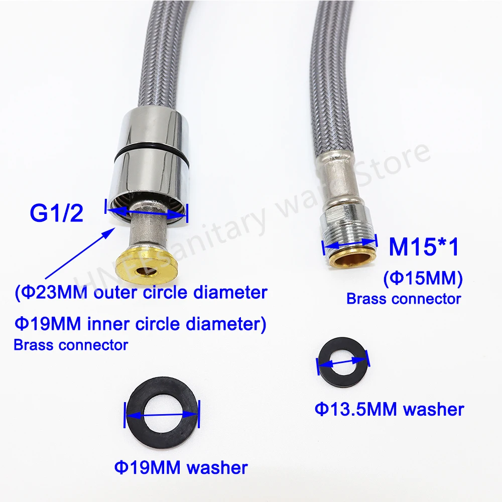 50cm/60cm/85cm/150cm f1/2 m15  - Flexible Hose Braided avaliação e preço